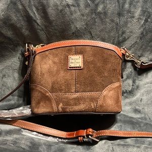 Brown suede domed crossbody Dooney & Bourke